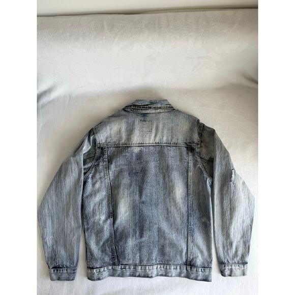 Vintage Southpole Distressed Light Wash Denim Jacket Large Y2K 90s Streetwear - Picture 8 of 11
